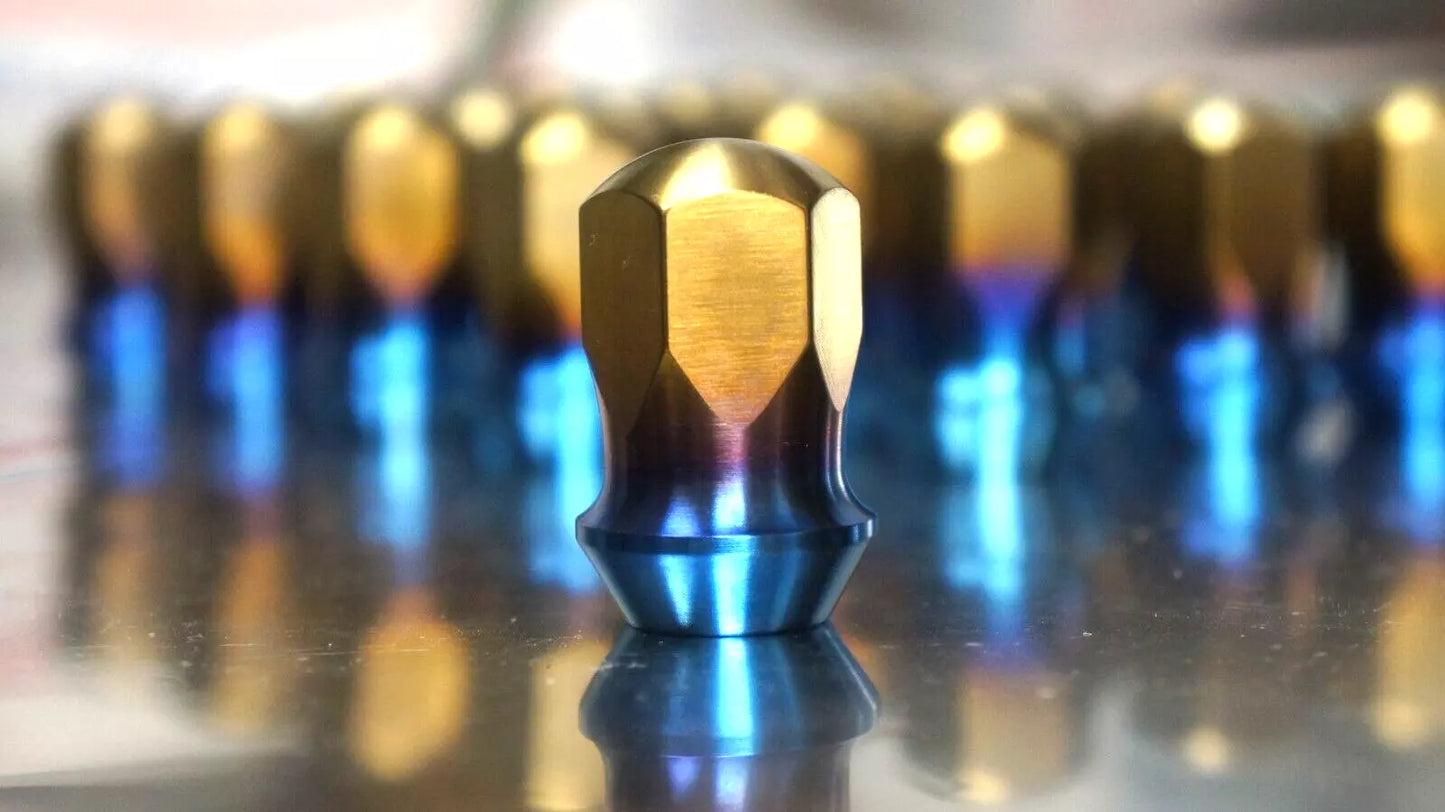 20x Blue Tip Titanium Wheel Lug Nut Set 14x1.5 19 60 Cone Closed End