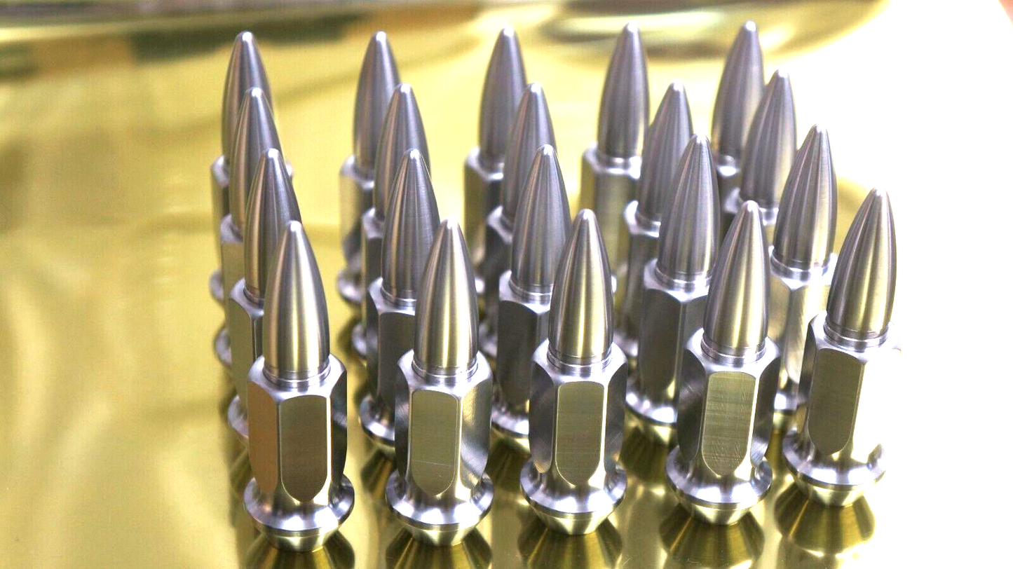 20pcs set 72mm Spike Titanium Lug Nut M12x1.5 17mm 60 Deg Acorn Open End