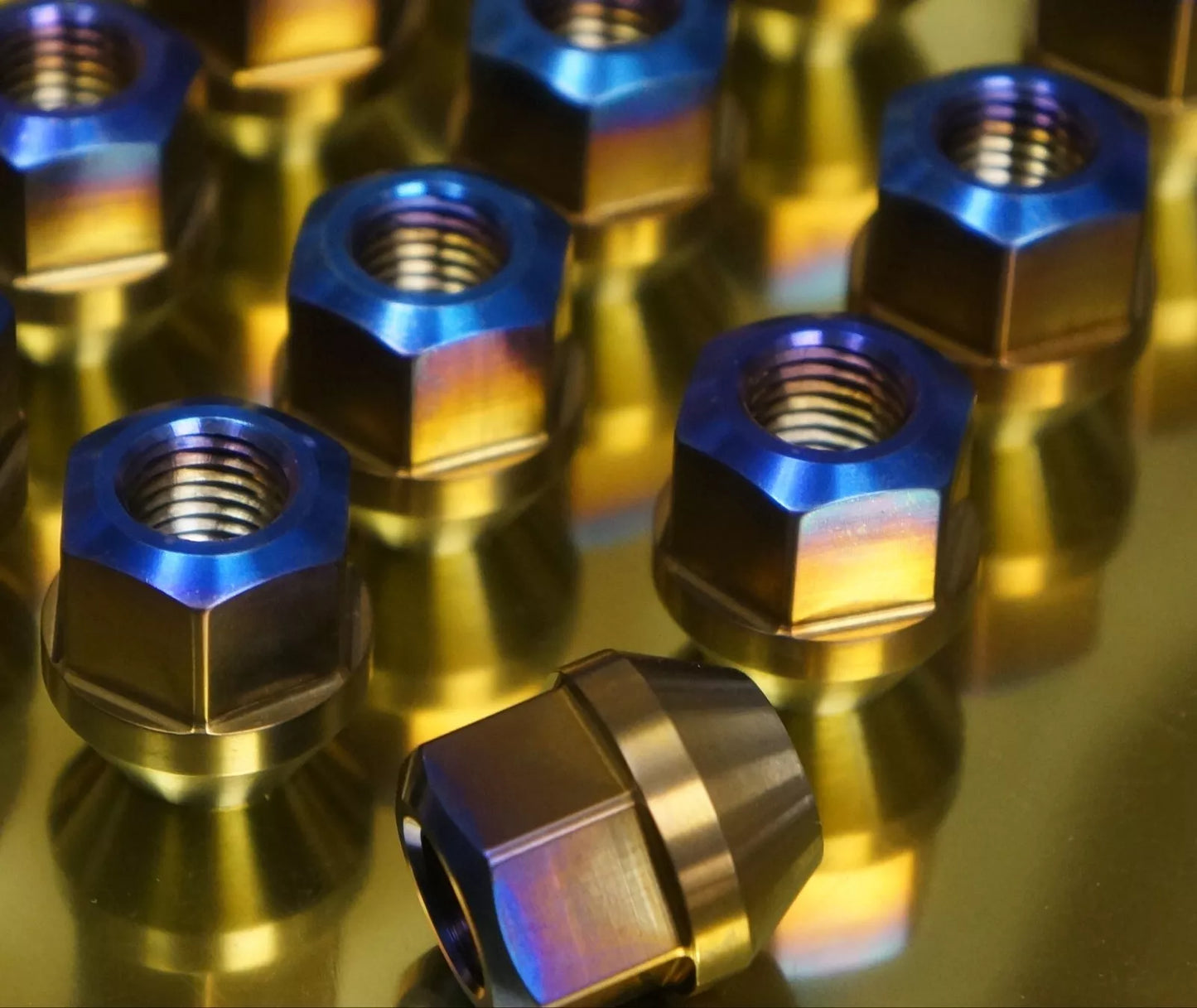 20x Blue Tip 12x1.5 60 Cone Seat Titanium Lug Wheel Nuts 19mm 3/4 Open End acorn