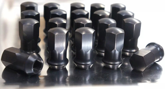 20x Black Titanium Lug Nut 14x1.5 Closed End 43mm 19mm 60deg Acorn