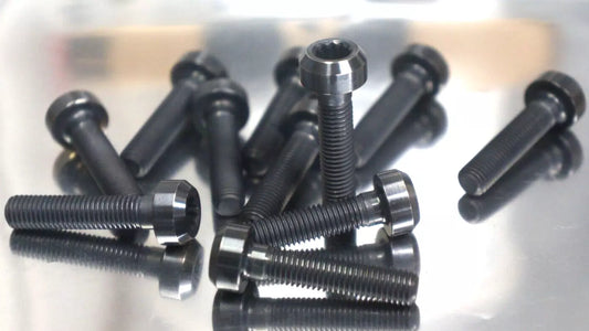 20x Black Titanium Split Rim BBS Wheel Bolts M7x1.0 24mm 12point Socket