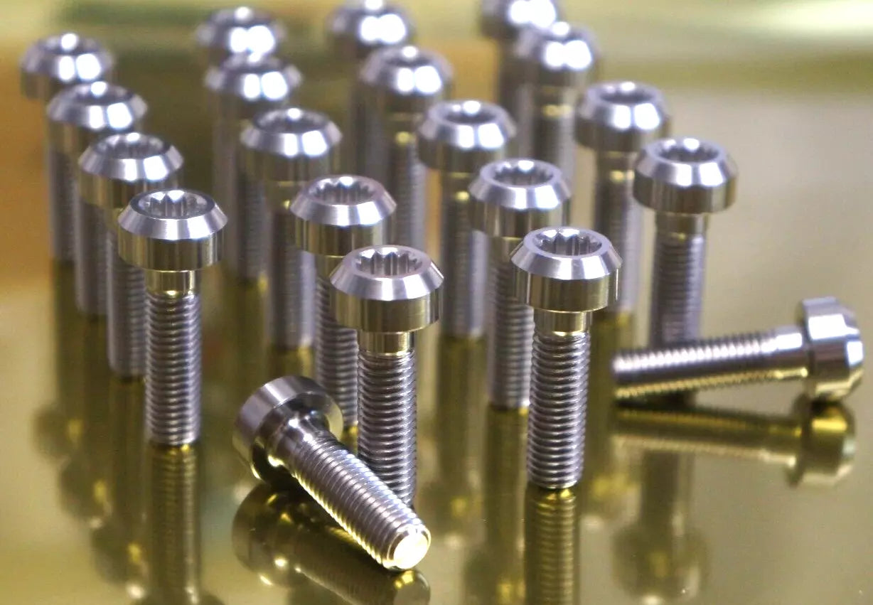 20 pcs Titanium Split Rim BBS Wheel Bolts M7x1.0 24mm 12point Socket