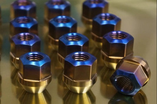 20x Blue Tip 12x1.5 60 Cone Seat Titanium Lug Wheel Nuts 19mm 3/4 Open End acorn