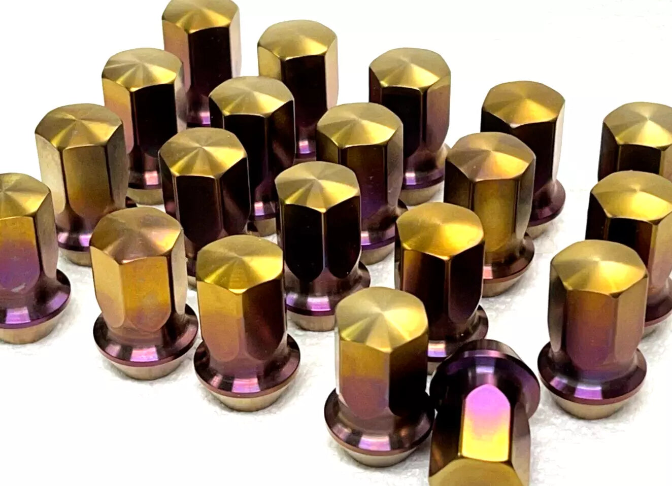20x Gold Purple Closed End Titanium Lug Nut M12x1.5 HEX 17mm 60 Degree Seat