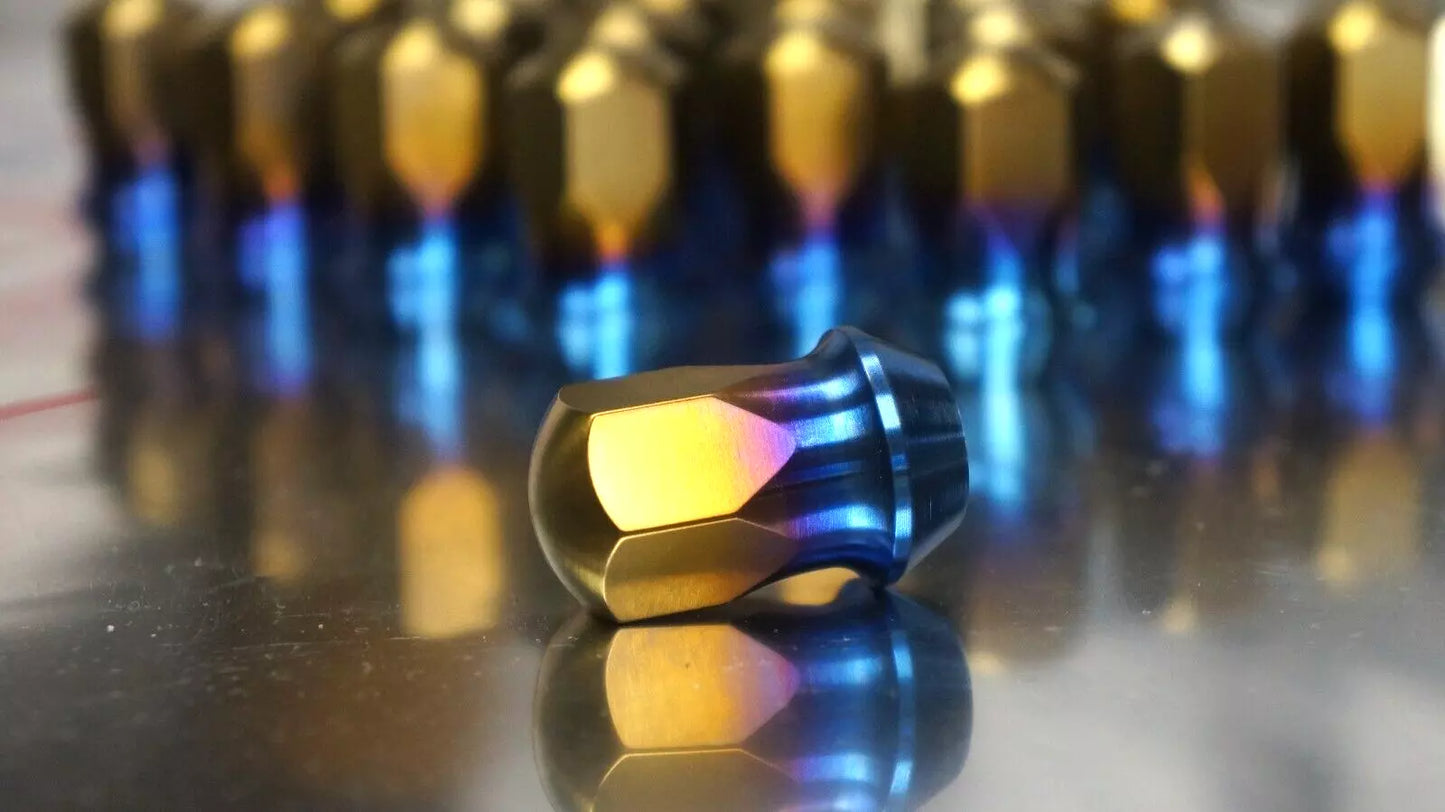 20x Blue Tip Titanium Wheel Lug Nut Set 14x1.5 19 60 Cone Closed End
