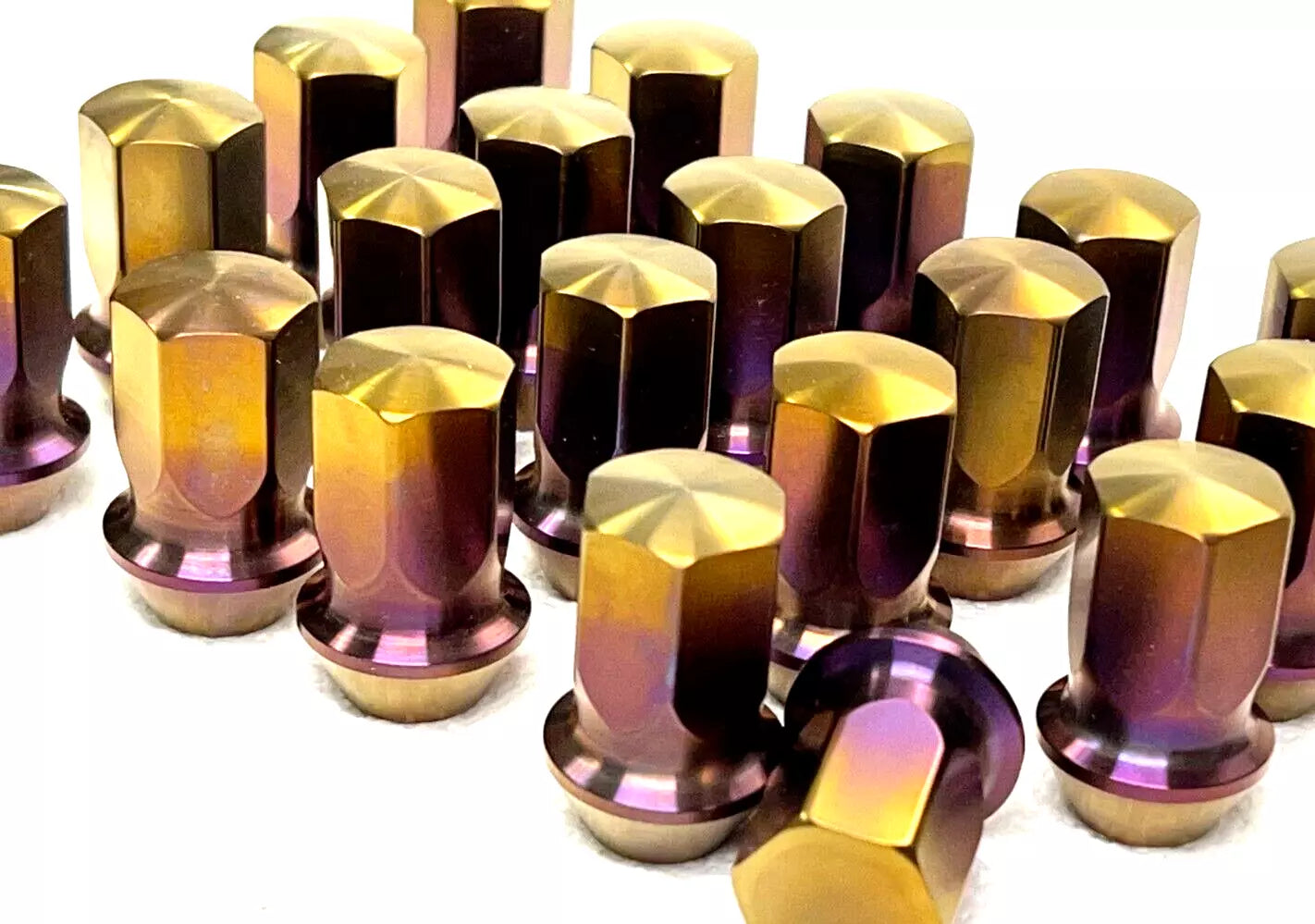 20x Gold Purple Closed End Titanium Lug Nut M12x1.5 HEX 17mm 60 Degree Seat