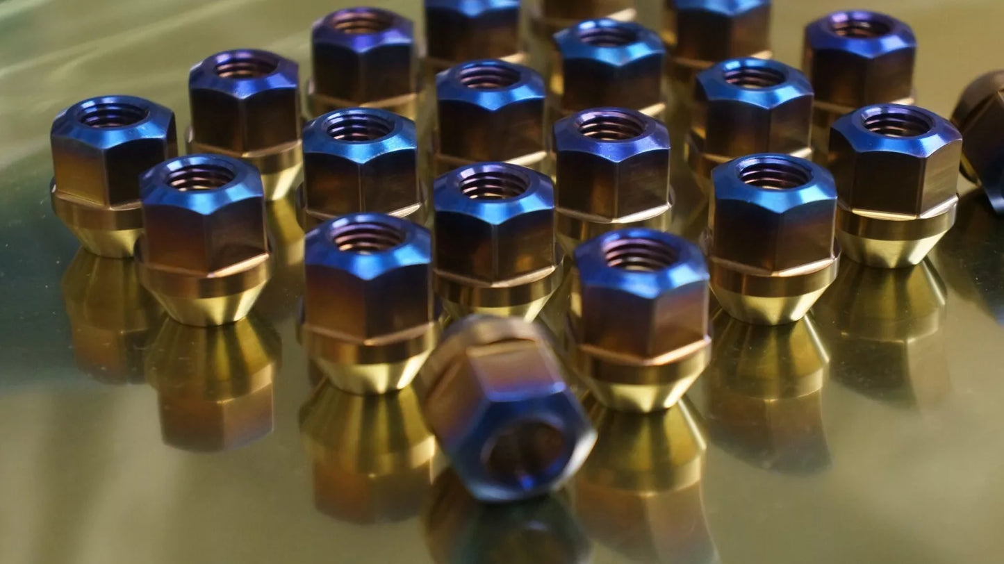 20x Blue Tip 12x1.5 60 Cone Seat Titanium Lug Wheel Nuts 19mm 3/4 Open End acorn