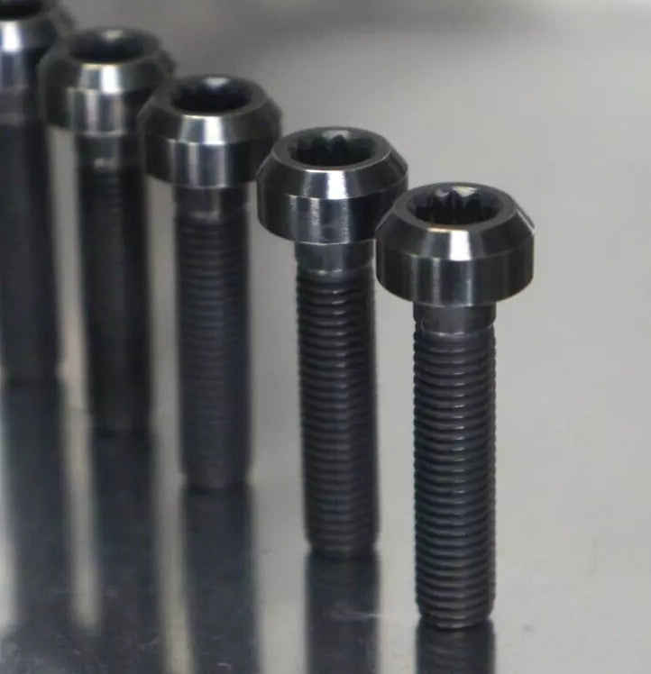 20x Black Titanium Split Rim BBS Wheel Bolts M7x1.0 24mm 12point Socket