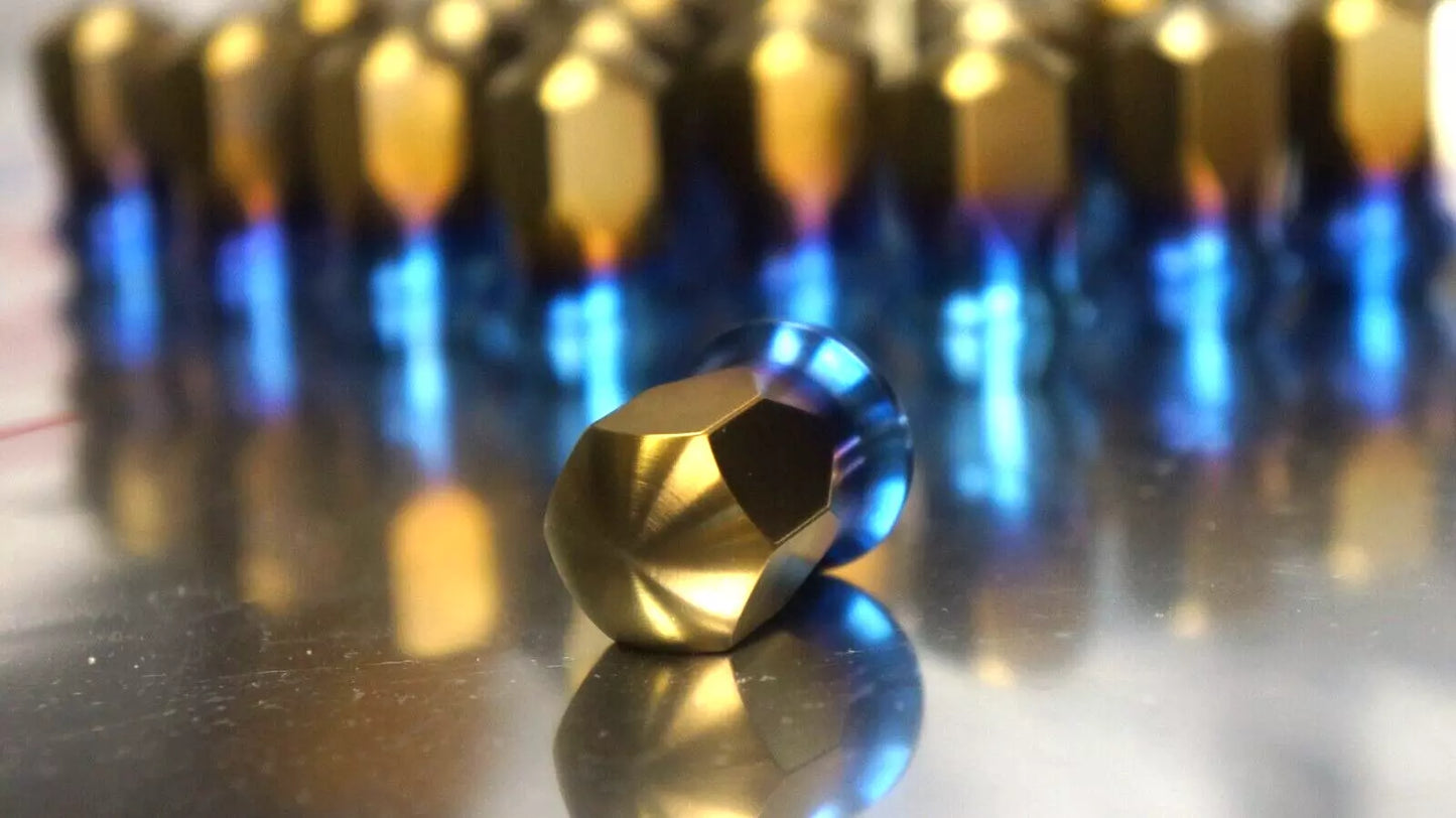 20x Blue Tip Titanium Wheel Lug Nut Set 14x1.5 19 60 Cone Closed End