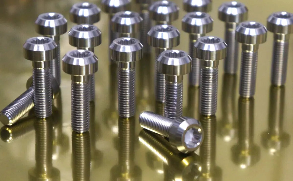 20 pcs Titanium Split Rim BBS Wheel Bolts M7x1.0 24mm 12point Socket