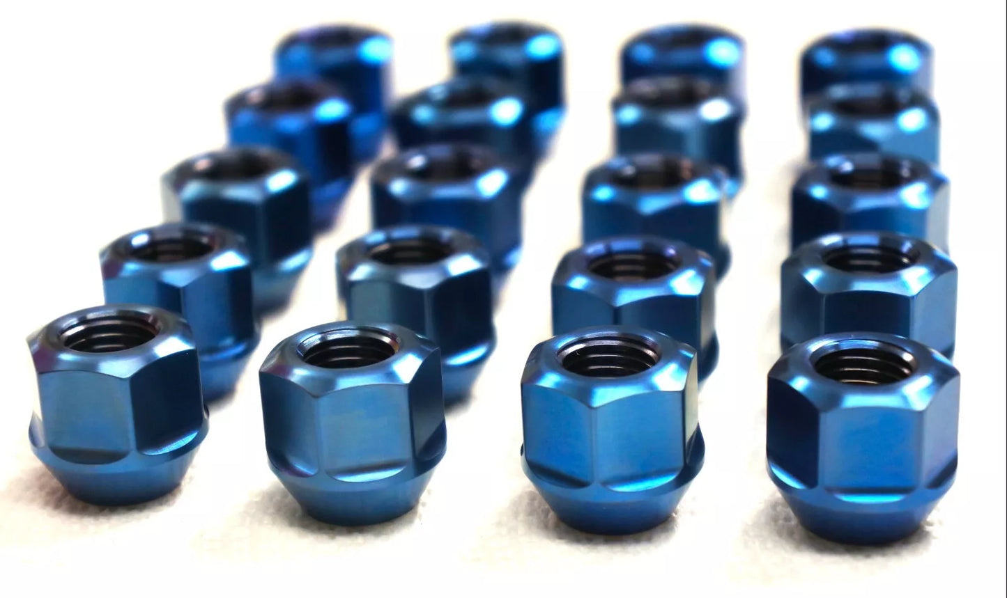 20x Set Titanium Lug Wheel Nuts 12x1.5 19 3/4 60 cone acorn seat open end