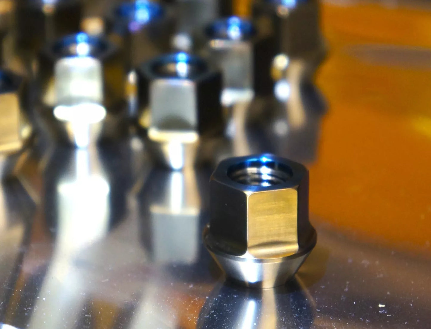 20x Titanium Lug Wheel Nut Set 12x1.5 17mm 60deg open