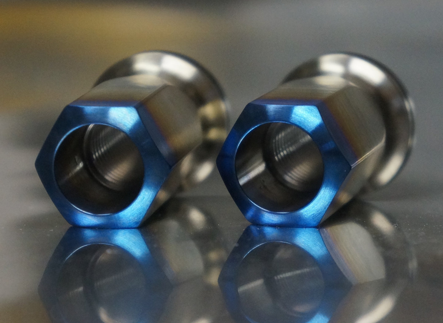 Titanium Lug Nut M12x1.5 HEX 17 60 Degree Floating Seat Open End Long 20pcs