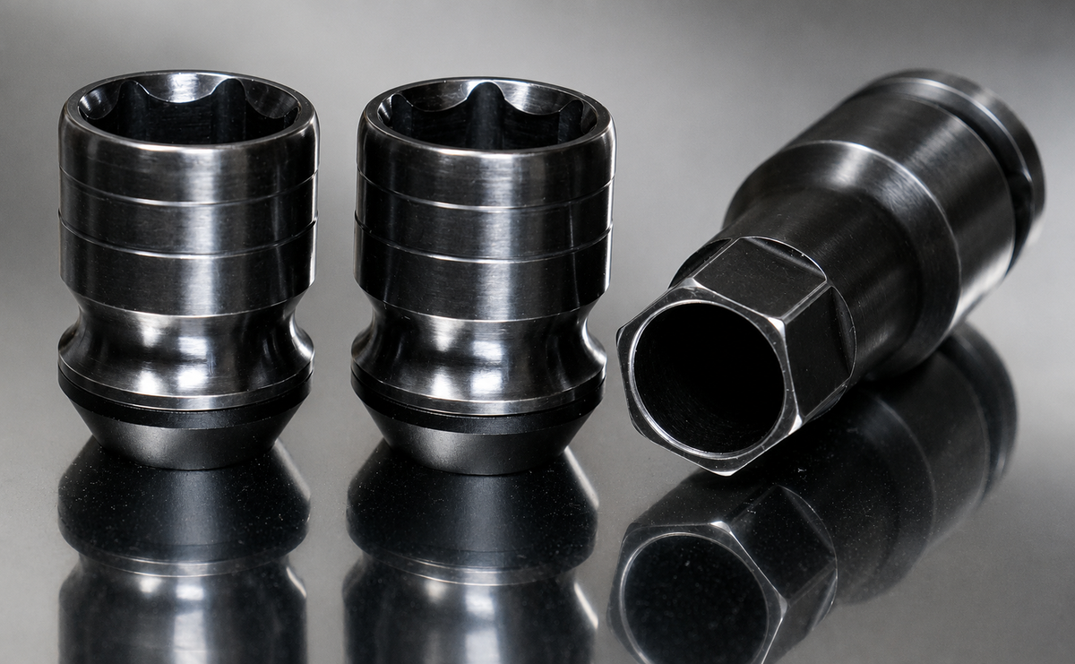 21 pcs M14x1.5 Titanium Floating Seat Lug Nut Lock Set – Black Mirror Finish