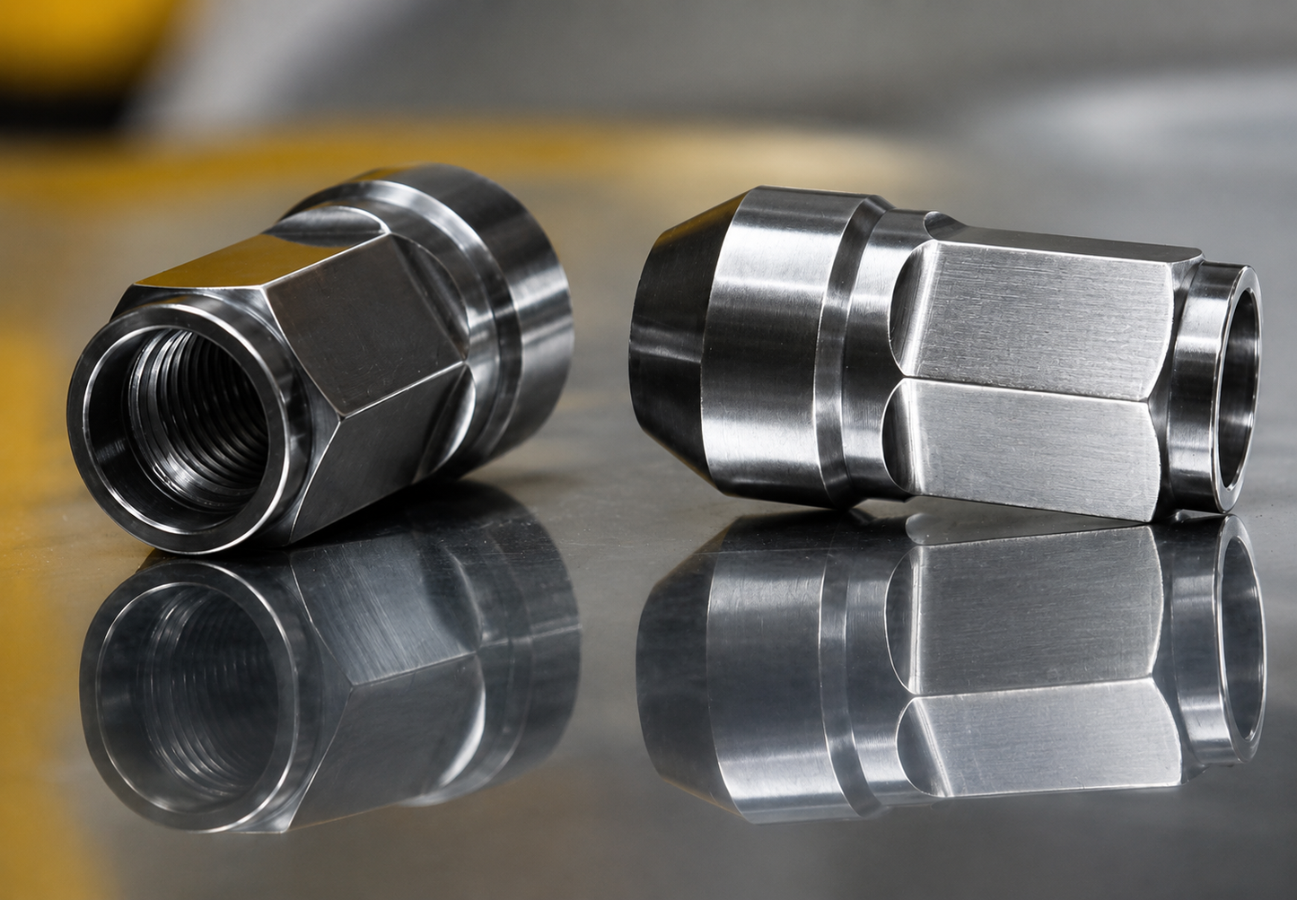 20 pcs 14x1.5 19mm 3/4 Black Mirror Titanium Lug Nuts Open End
