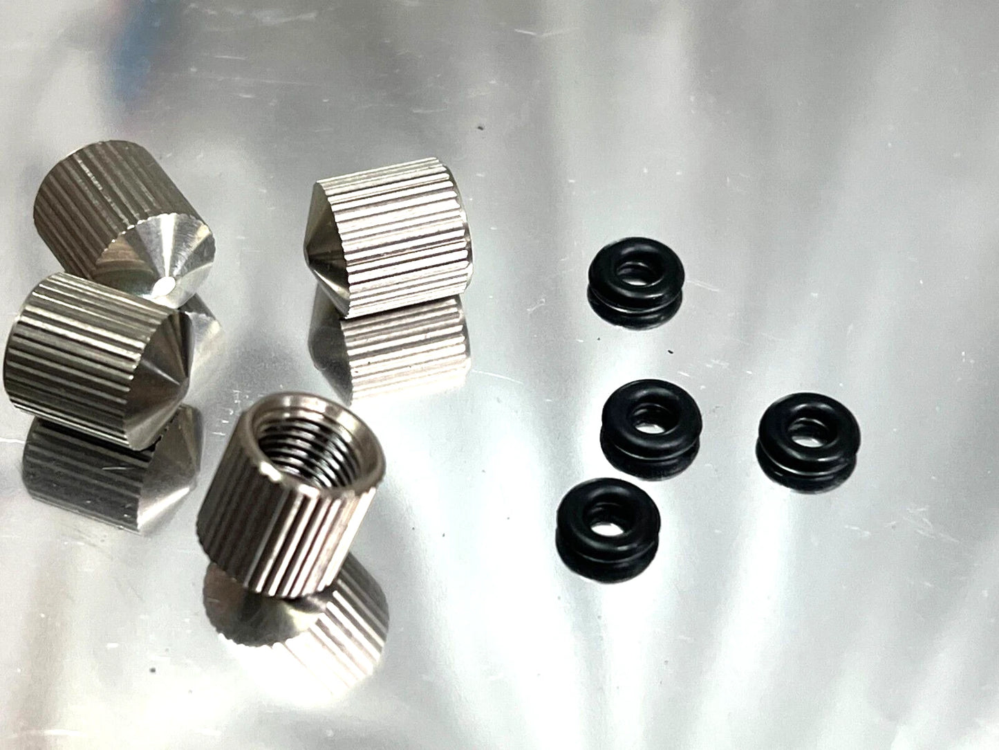 4 pcs Titanium Valve Stem Caps Set (Silver)