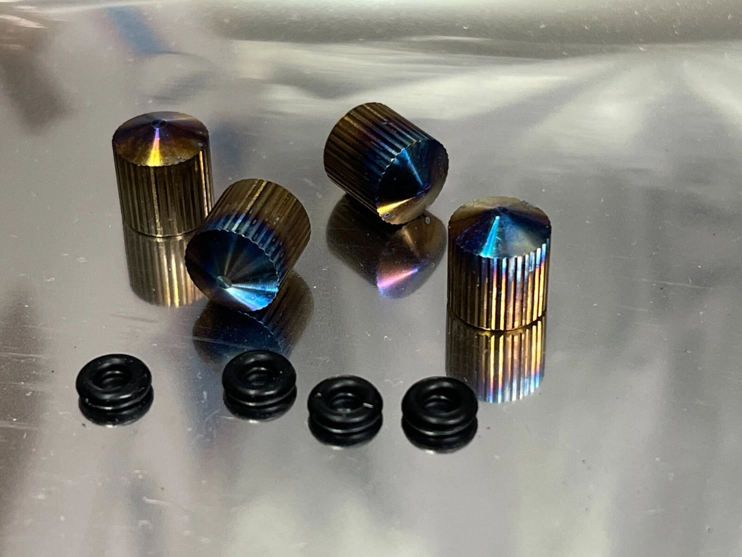 4 pcs set Titanium Valve Stem Caps