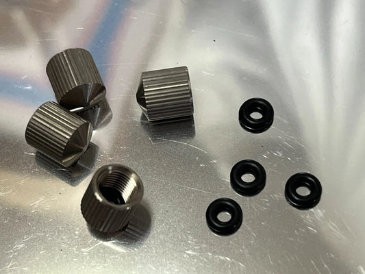 4 pcs Titanium Valve Stem Caps Set (Silver)