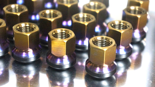 20x Titanium Lug Wheel Nut 14x1.5 Rotating Floating Open R13 Ball Set