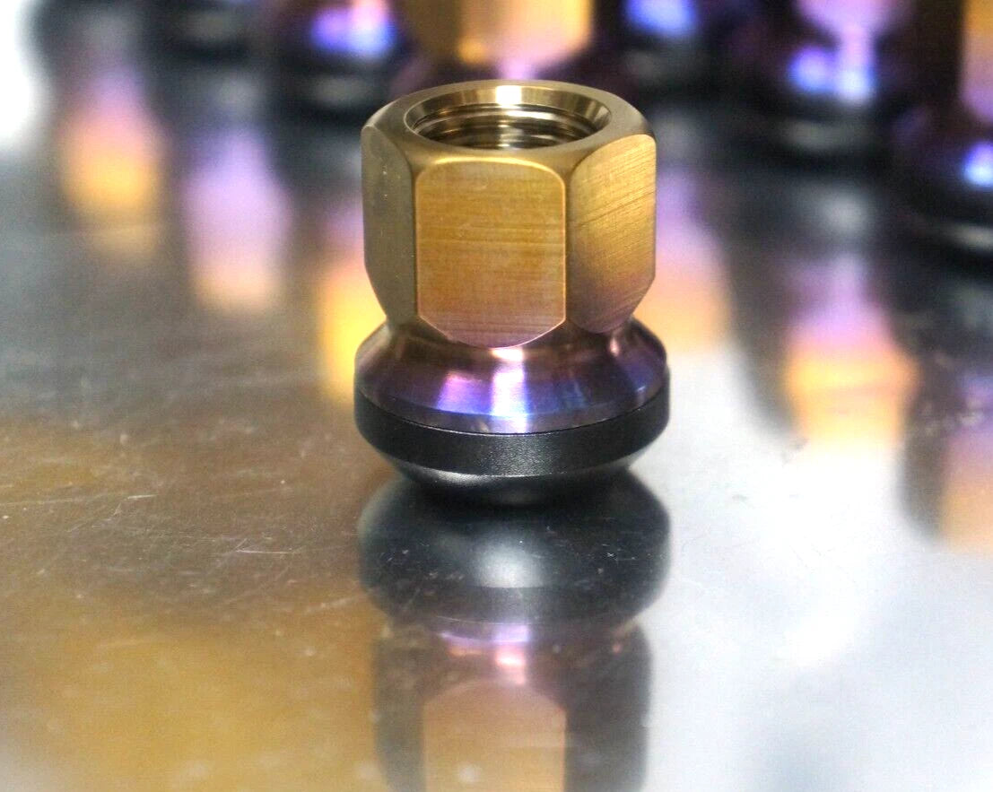 20x Titanium Lug Wheel Nut 14x1.5 Rotating Floating Open R13 Ball Set