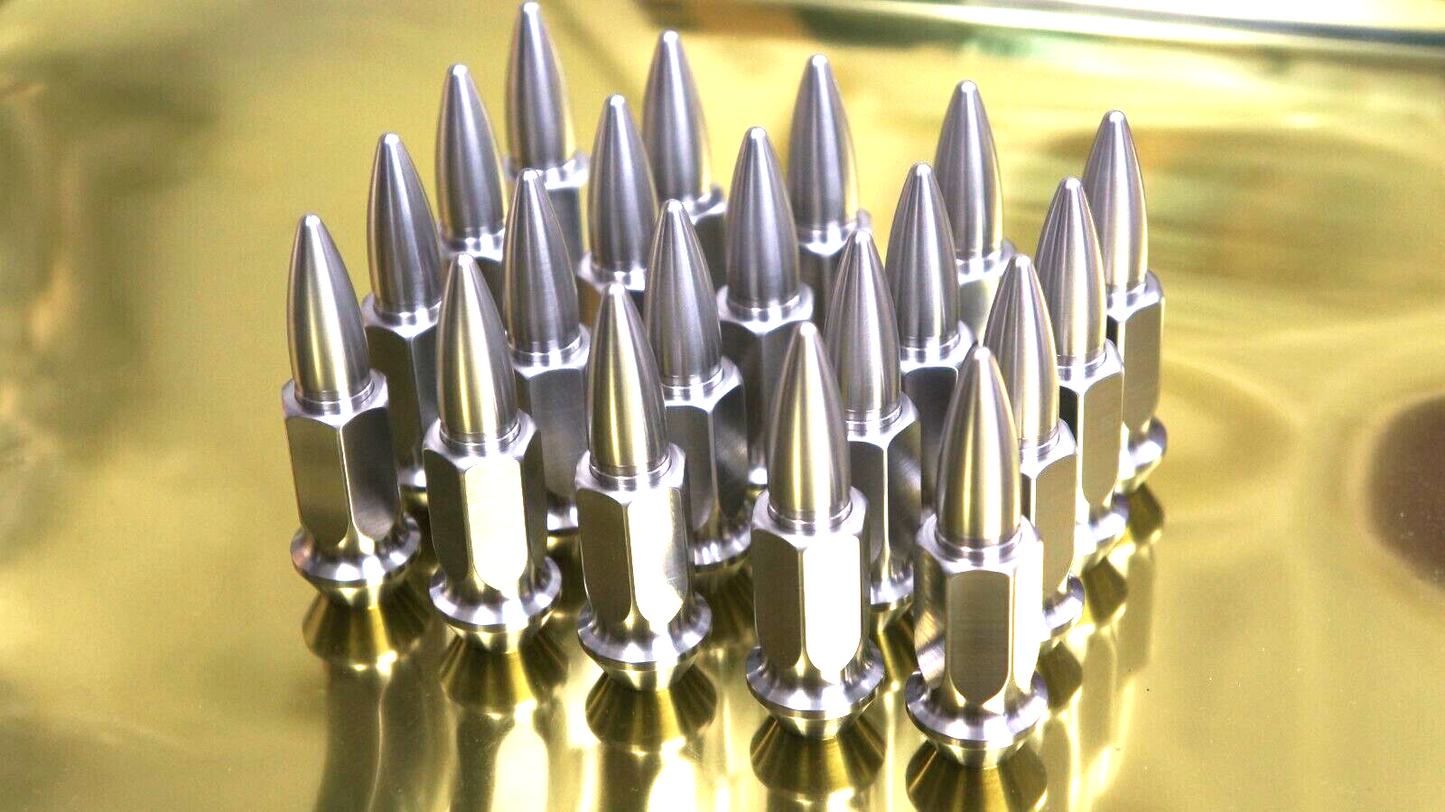 20pcs set 72mm Spike Titanium Lug Nut M12x1.5 17mm 60 Deg Acorn Open End