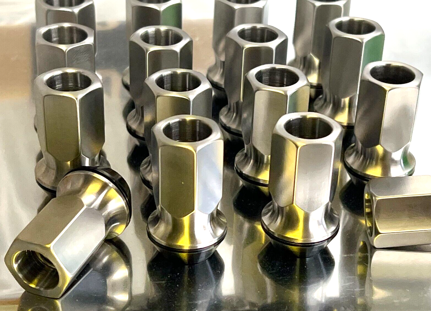Titanium Lug Nut M12x1.25 HEX 17 60 Degree Floating Seat Open End 20pcs