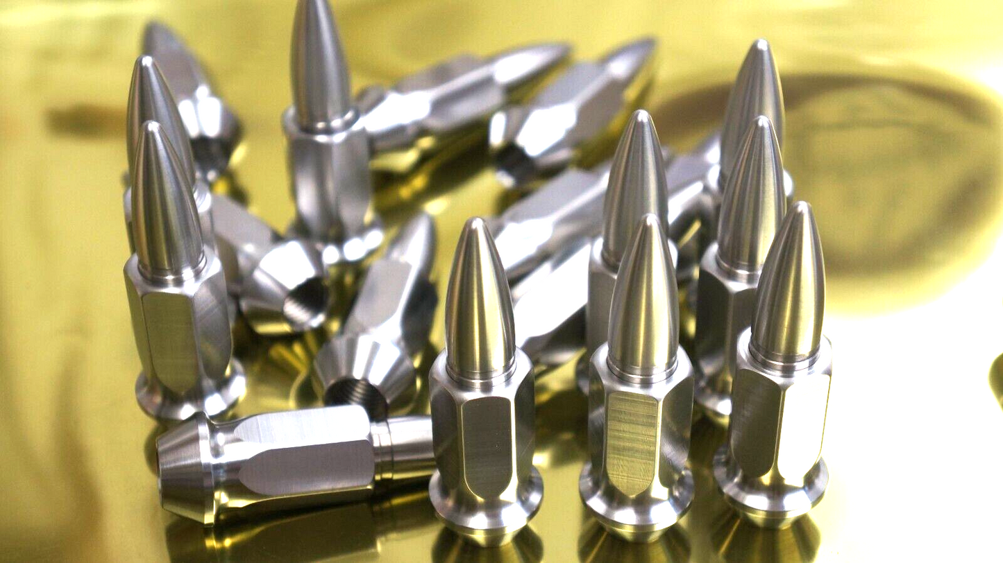 20pcs set 72mm Spike Titanium Lug Nut M12x1.5 17mm 60 Deg Acorn Open End