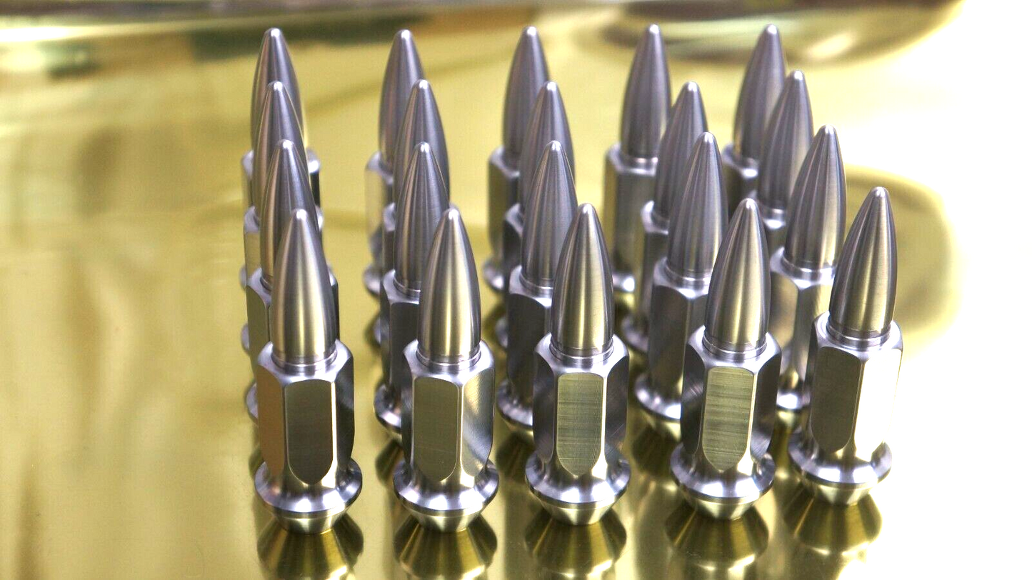 20pcs set 72mm Spike Titanium Lug Nut M12x1.5 17mm 60 Deg Acorn Open End