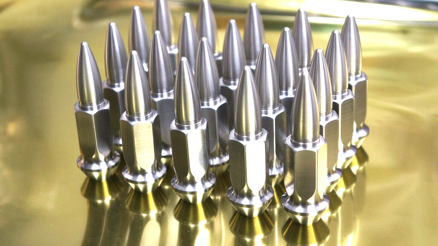 20pcs set 72mm Spike Titanium Lug Nut M12x1.5 17mm 60 Deg Acorn Open End