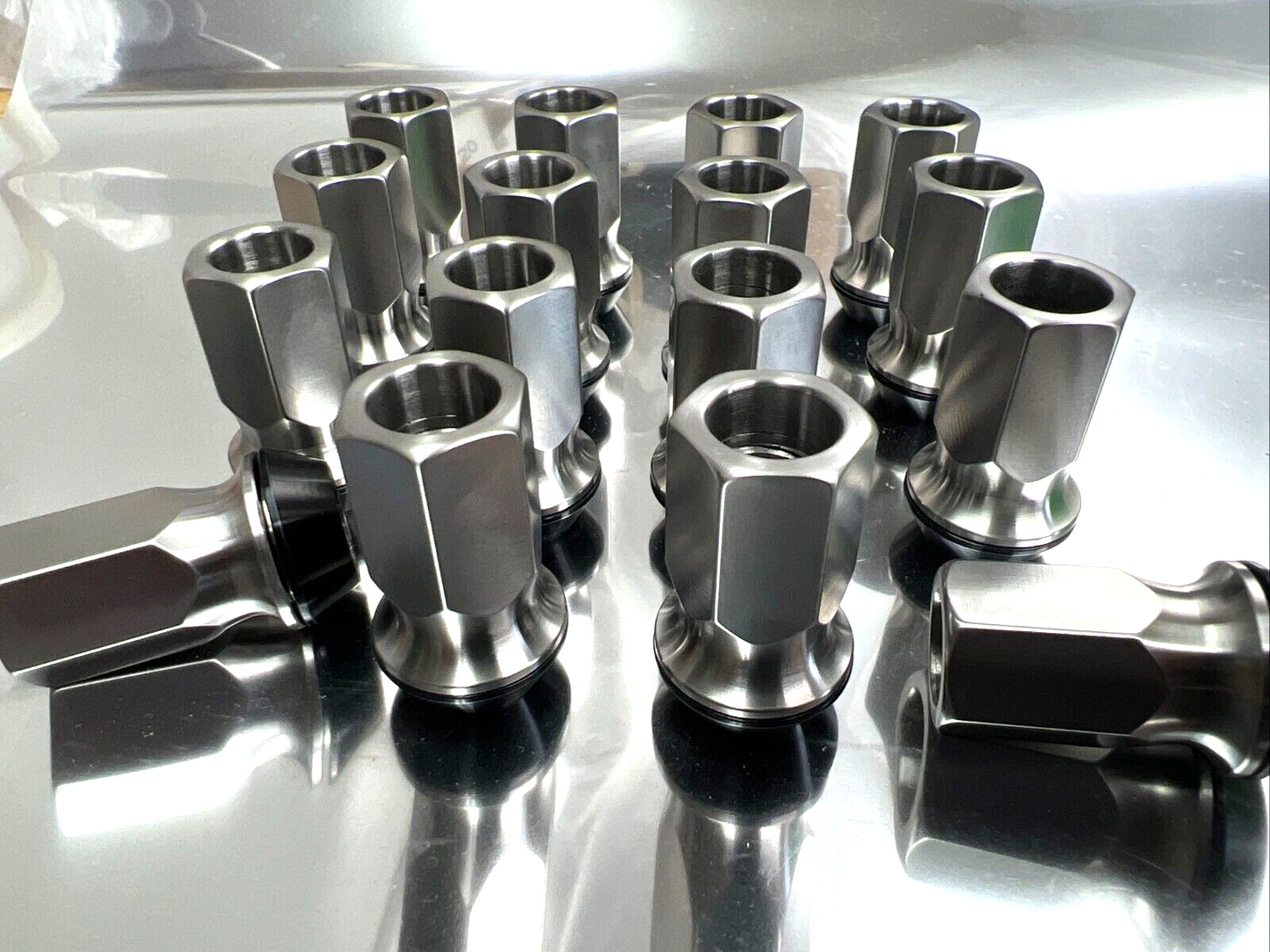 Titanium Lug Nut M12x1.25 HEX 17 60 Degree Floating Seat Open End 20pcs